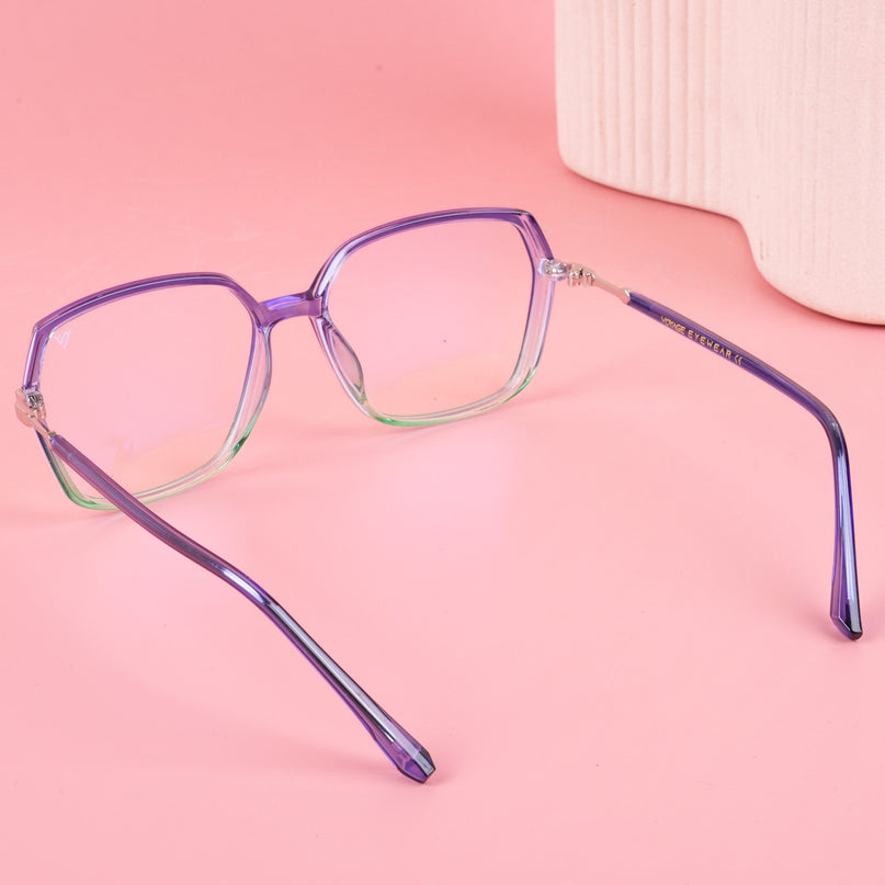 Voyage Glam Blue & Green Square Eyeglasses for Men & Women - MG4688-C3