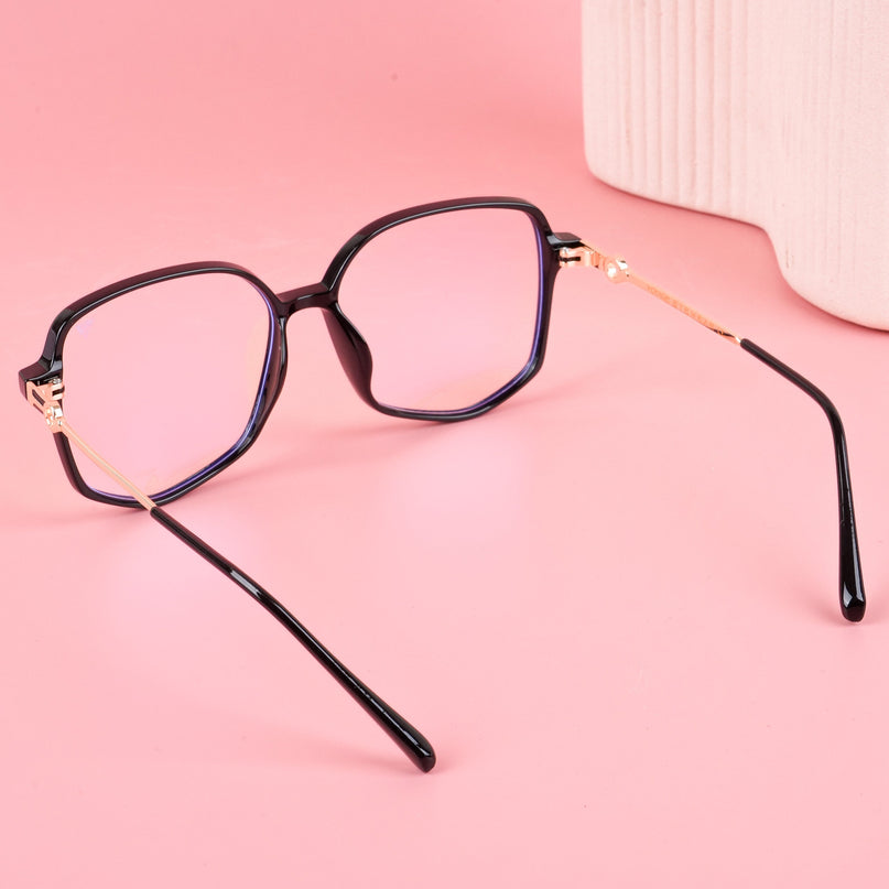 Voyage Glam Shine Black Square Eyeglasses for Men & Women - MG4828-C1