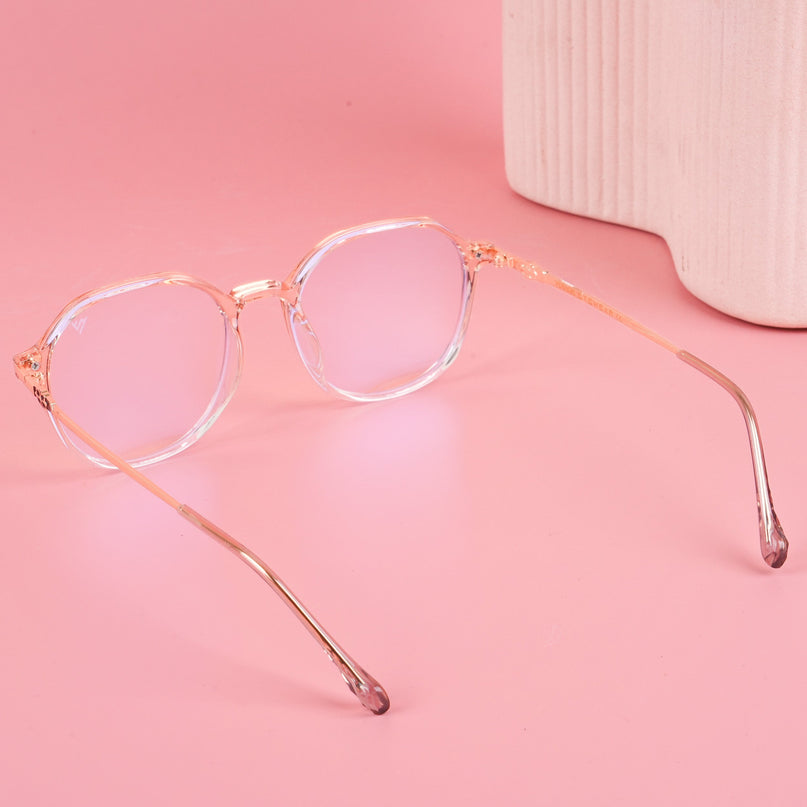 Voyage Glam Transparent Golden Square Eyeglasses for Men & Women - MG4675-C8