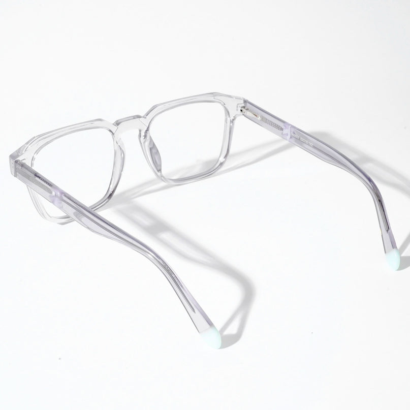 EyeJack Astra Transparent Grey Square Eyeglasses for Men & Women (TR6601CL65-C3)