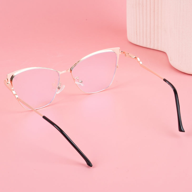 Voyage Glam Black & Golden Cateye Eyeglasses for Women - MG4400-C1