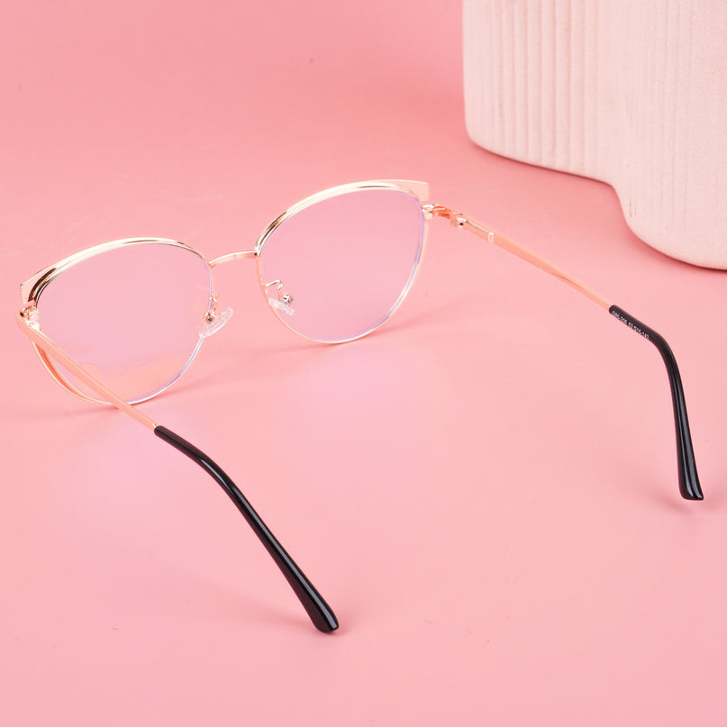 Voyage Glam Black & Golden Cateye Eyeglasses for Women - MG4428-C1