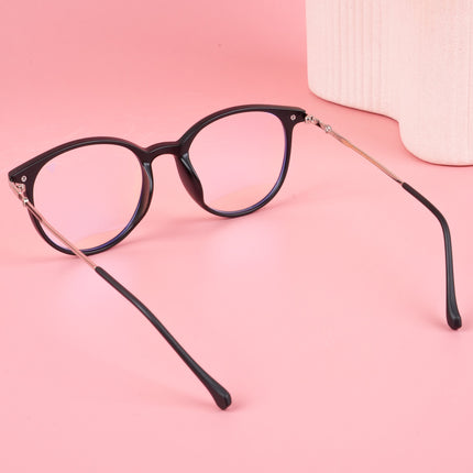 Voyage Glam Matt Black Round Eyeglasses for Men & Women - MG4871-C1