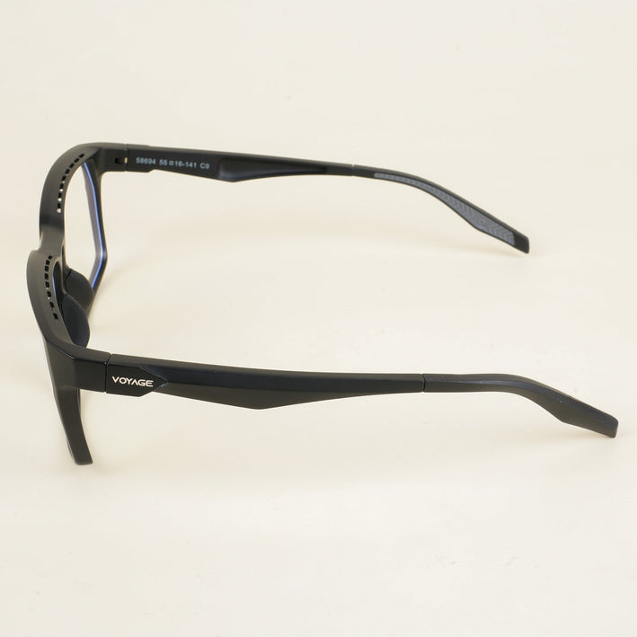 Voyage Techtonic Matt Black Wayfarer Eyeglasses for Men & Women - MG5290-C1