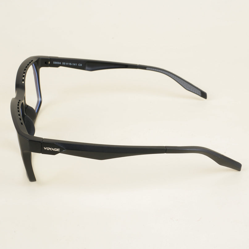 Voyage Techtonic Matt Black Wayfarer Eyeglasses for Men & Women - MG5290-C1