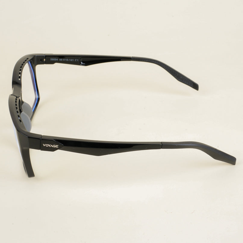 Voyage Techtonic Shine Black & Grey Wayfarer Eyeglasses for Men & Women - MG5291-C2
