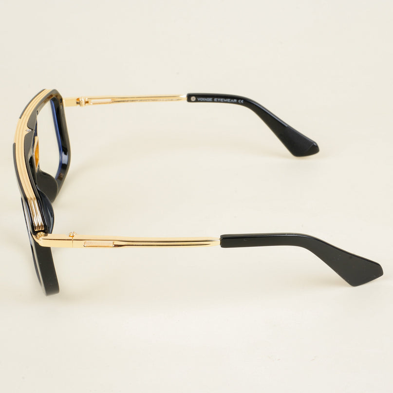 Voyage Goat Black & Golden Wayfarer Eyeglasses for Men & Women - MG5258-C2
