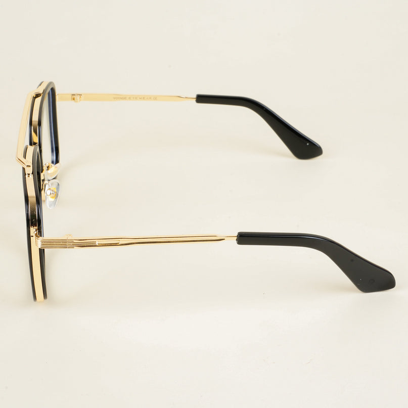 Voyage Black & Golden Wayfarer Eyeglasses for Men & Women - MG5215-C2