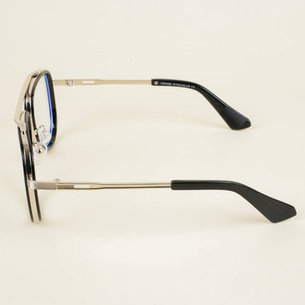 Voyage Black & Silver Wayfarer Eyeglasses for Men & Women - MG5276-C3