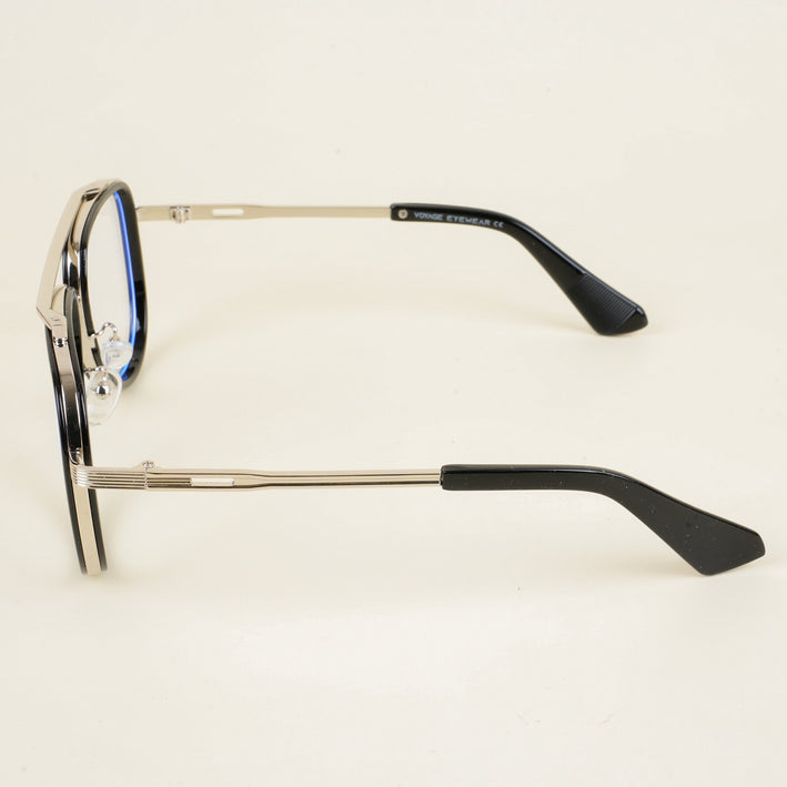Voyage Black & Silver Wayfarer Eyeglasses for Men & Women - MG5276-C3