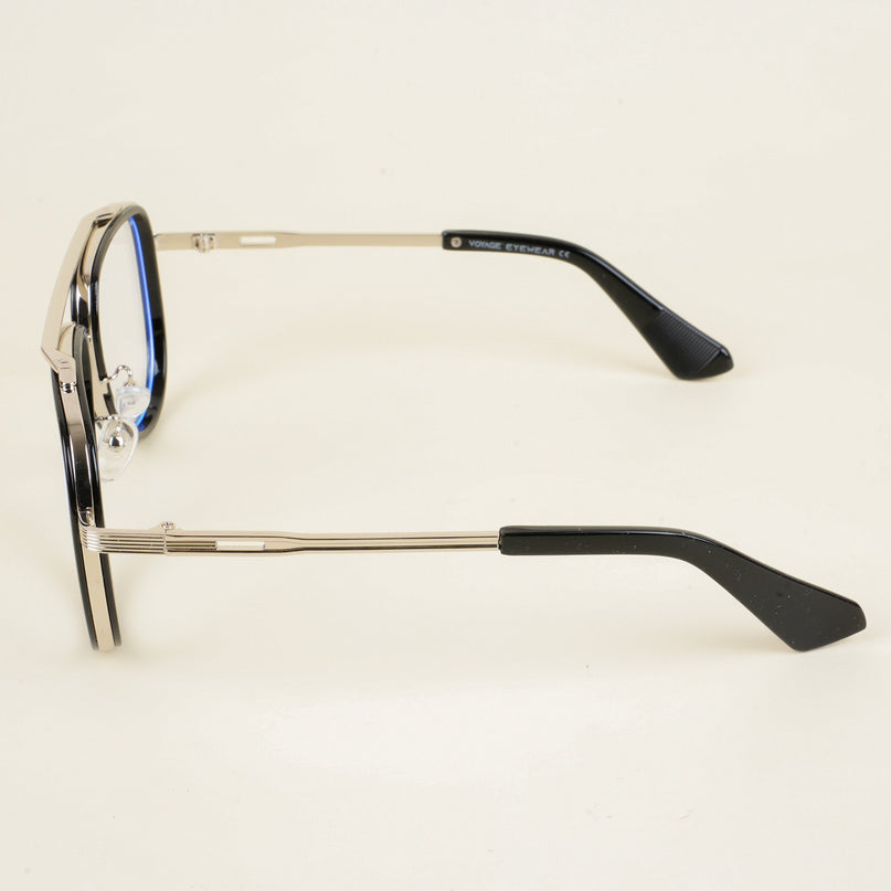Voyage Black & Silver Wayfarer Eyeglasses for Men & Women - MG5276-C3