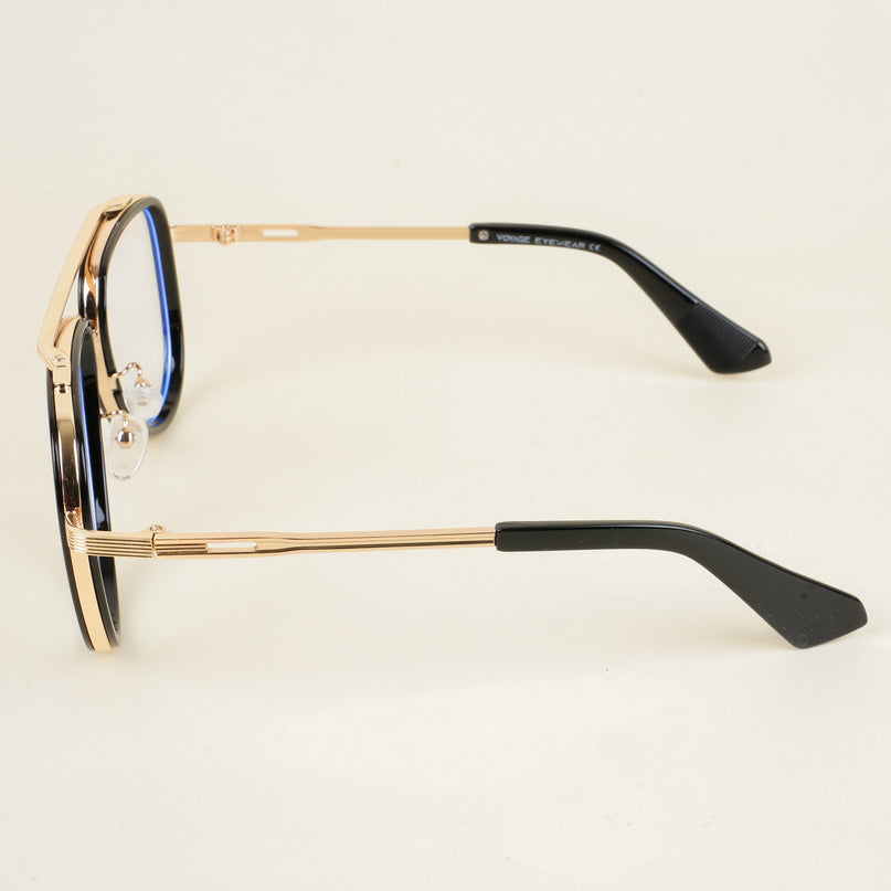 Voyage Black & Golden Wayfarer Eyeglasses for Men & Women - MG5275-C2