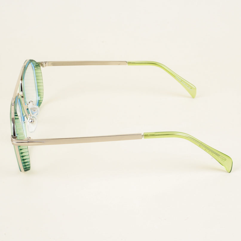 Voyage Green & Silver Wayfarer Eyeglasses for Men & Women - MG5270-C4