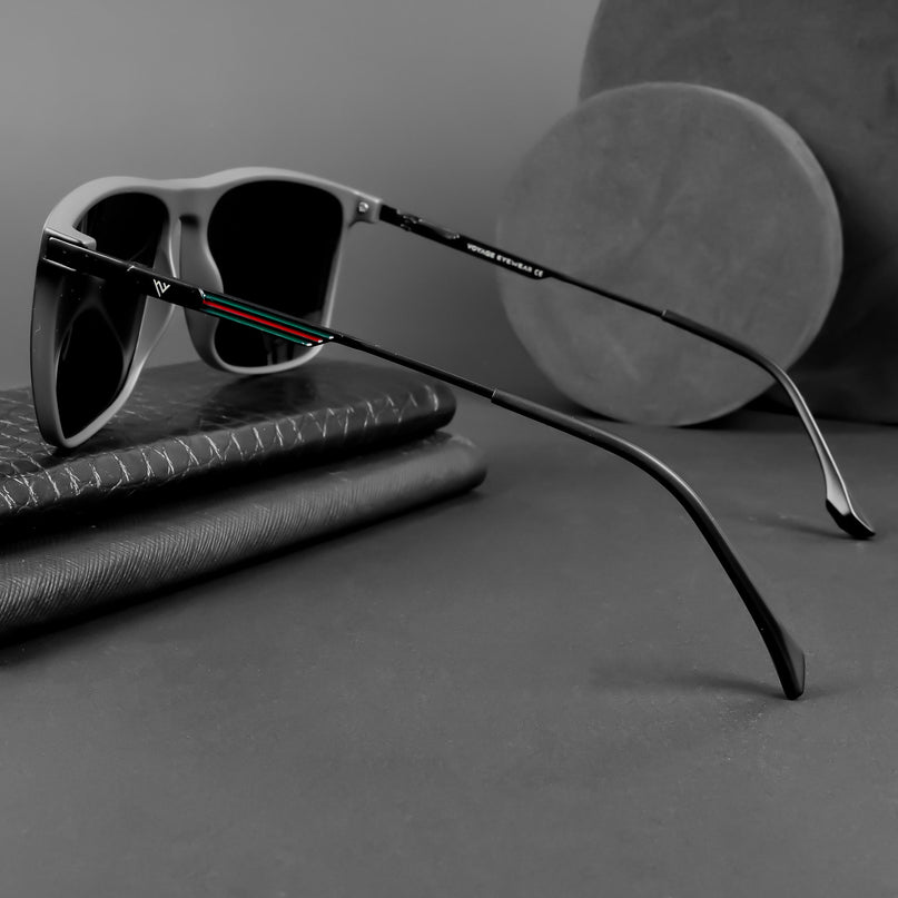 Wayfarer Polarized Sunglasses (Black Lens | Matt Black Frame - PMG5049)
