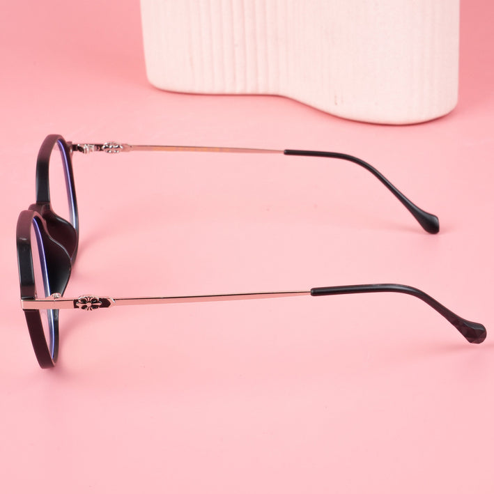 Voyage Glam Matt Black Square Eyeglasses for Men & Women - MG4672-C5