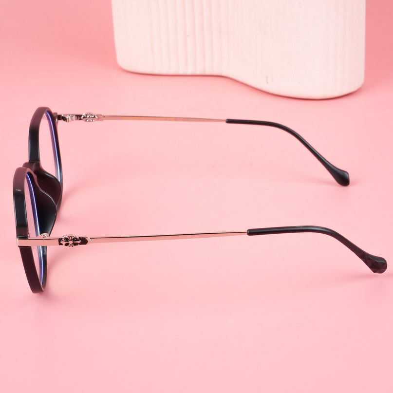 Voyage Glam Matt Black Square Eyeglasses for Men & Women - MG4672-C5