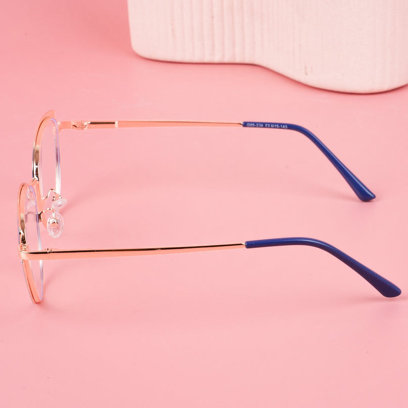 Voyage Glam Purple, Blue & Golden Cateye Eyeglasses for Women - MG4431-C4