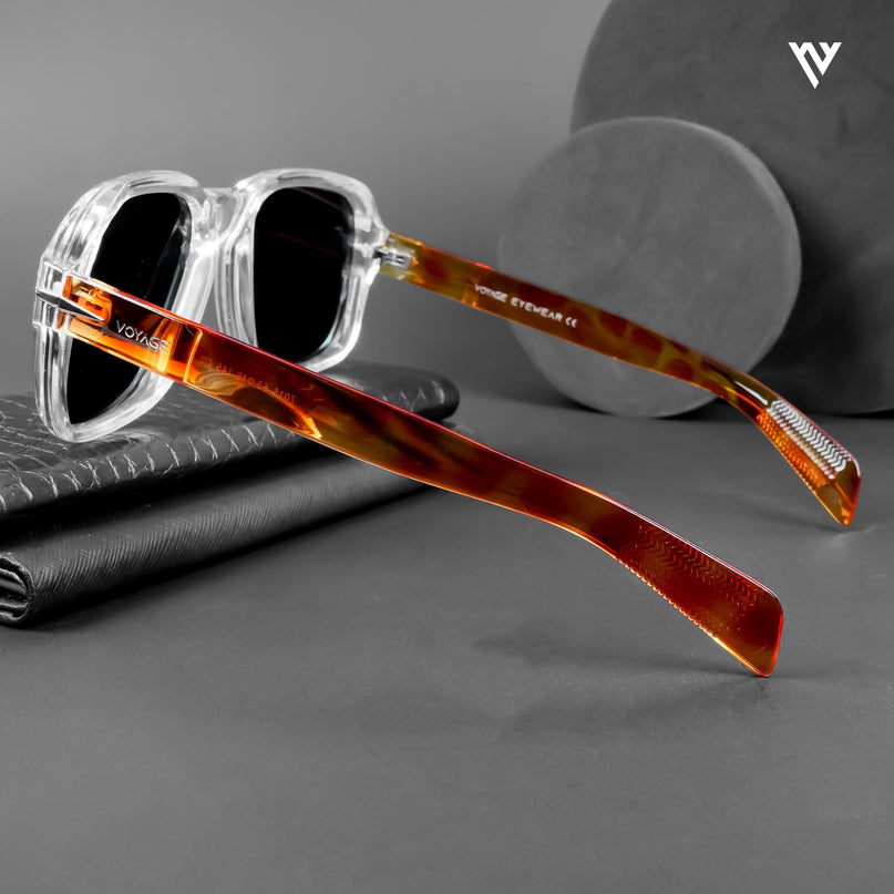 Wayfarer Polarized Sunglasses (Green Lens | Transparent Frame - PMG4991)