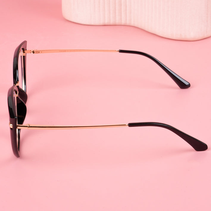 Voyage Glam Black & Golden Cateye Eyeglasses for Women - MG5223-C1