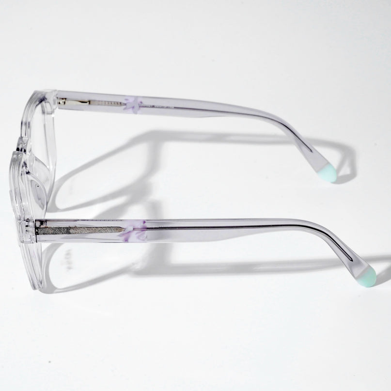EyeJack Astra Transparent Grey Square Eyeglasses for Men & Women (TR6601CL65-C3)