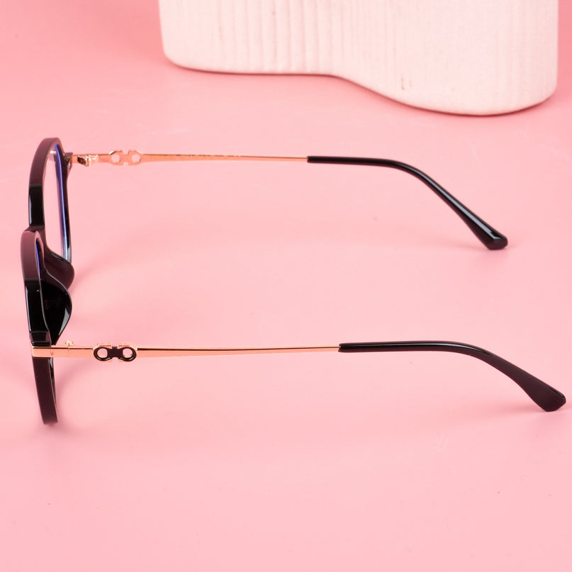 Voyage Glam Shine Black Square Eyeglasses for Men & Women - MG4834-C1