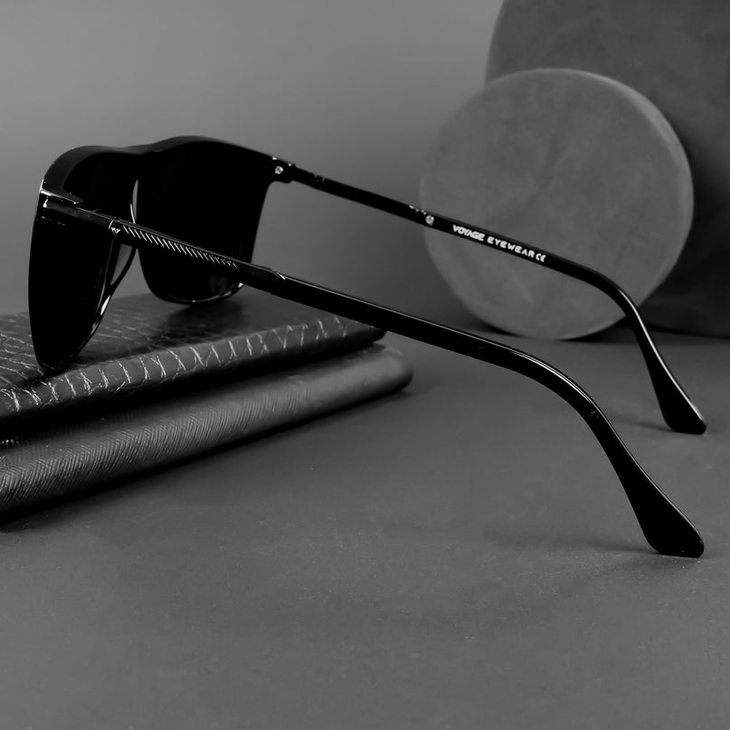 Wayfarer Polarized Sunglasses (Black Lens | Shine Black Frame - PMG5044)