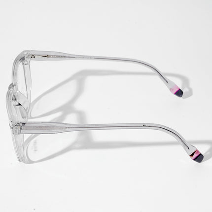 EyeJack Astra Transparent Grey Square Eyeglasses for Men & Women (TR6605CL108-C3)