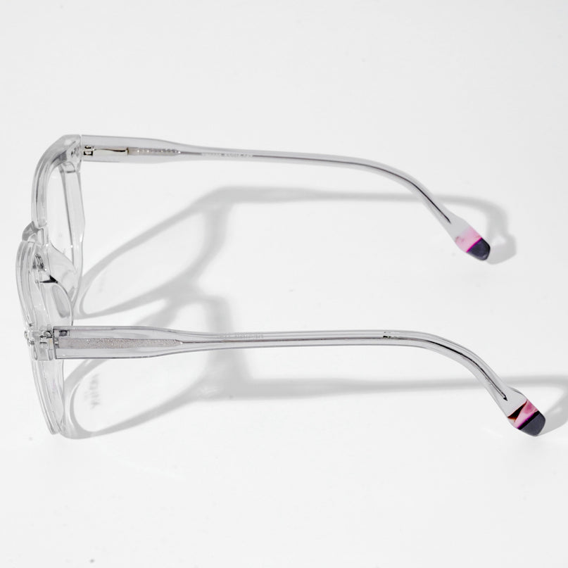 EyeJack Astra Transparent Grey Square Eyeglasses for Men & Women (TR6605CL108-C3)
