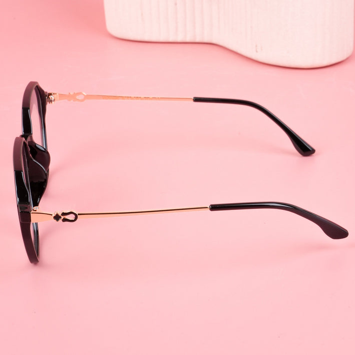 Voyage Glam Shine Black Geometric Eyeglasses for Men & Women - MG4689-C1