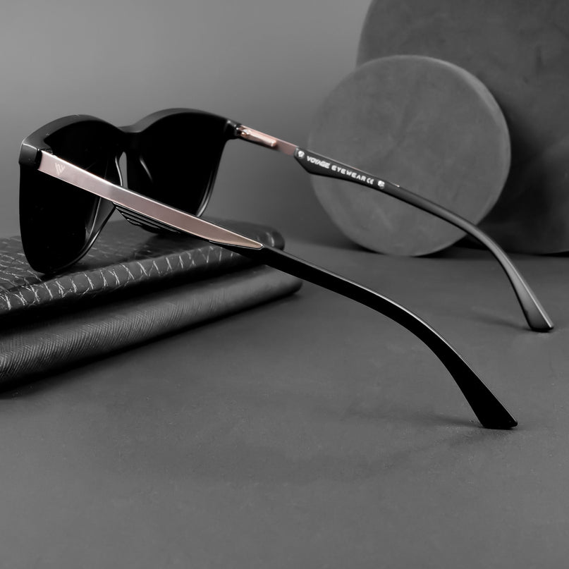Wayfarer Polarized Sunglasses (Black Lens | Matt Black Frame - PMG5058)