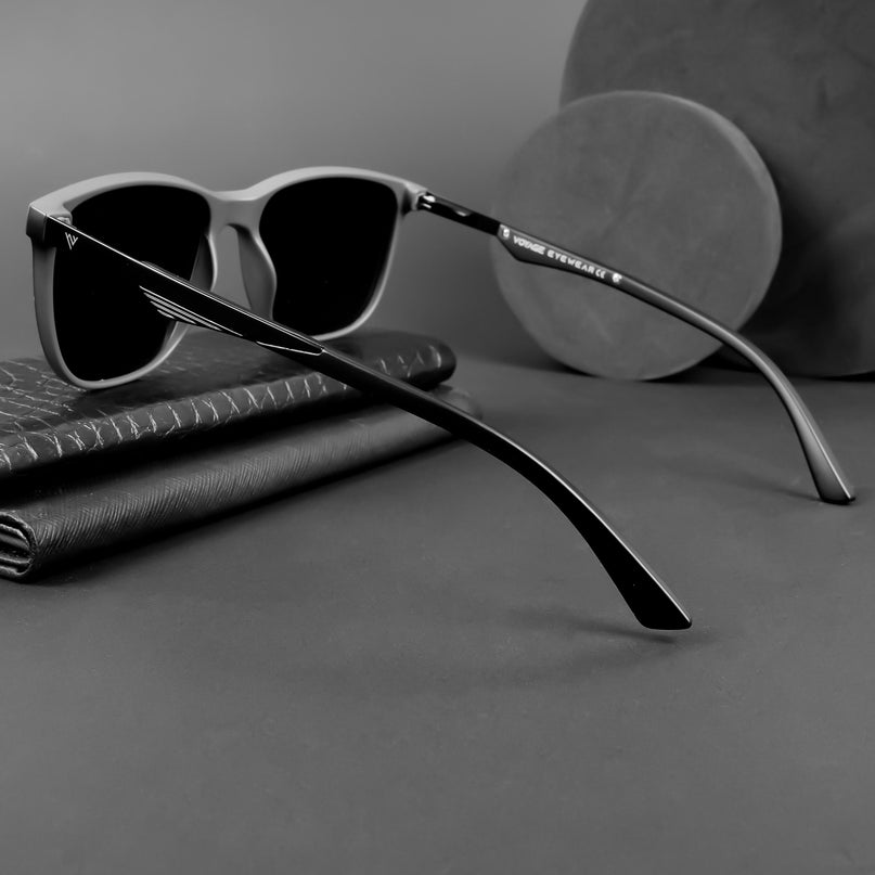 Wayfarer Polarized Sunglasses (Black Lens | Matt Black Frame - PMG5057)