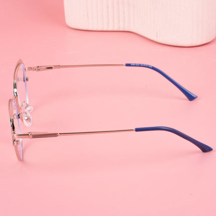 Voyage Glam Sky Blue & Golden Cateye Eyeglasses for Women - MG4426-C3