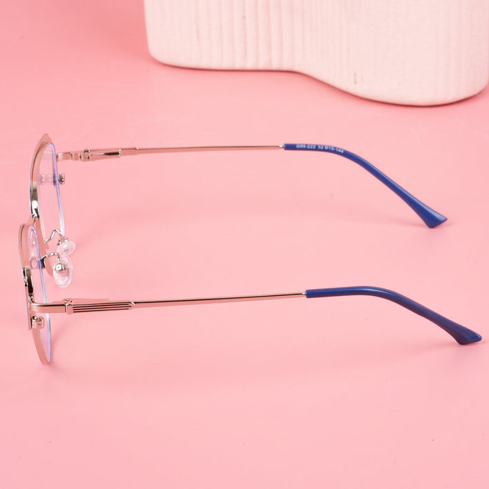 Voyage Glam Sky Blue & Golden Cateye Eyeglasses for Women - MG4426-C3