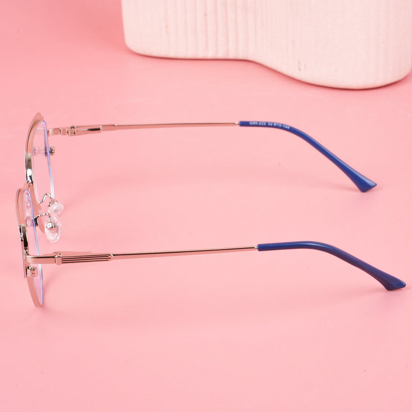 Voyage Glam Sky Blue & Golden Cateye Eyeglasses for Women - MG4426-C3