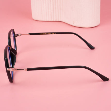 Voyage Glam Matt Black Square Eyeglasses for Men & Women - MG4684-C4