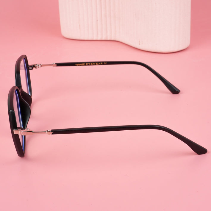 Voyage Glam Matt Black Square Eyeglasses for Men & Women - MG4684-C4