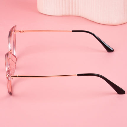 Voyage Glam Pink Black & Golden Cateye Eyeglasses for Women - MG5226-C4