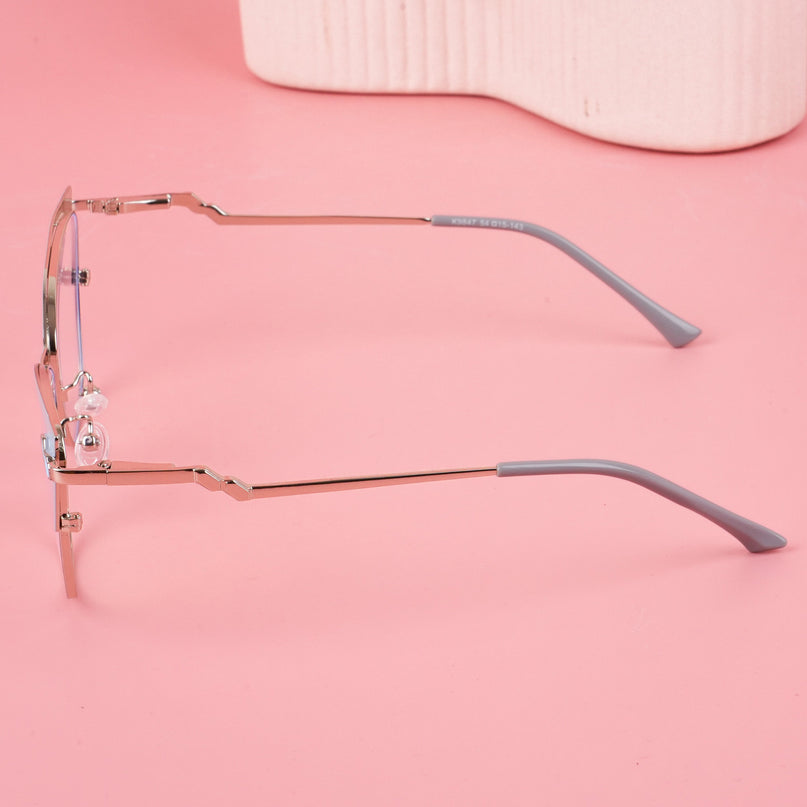 Voyage Glam Sky Blue & Golden Cateye Eyeglasses for Women - MG4401-C5
