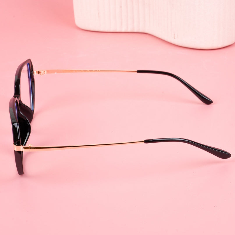 Voyage Glam Shine Black Square Eyeglasses for Men & Women - MG4861-C1