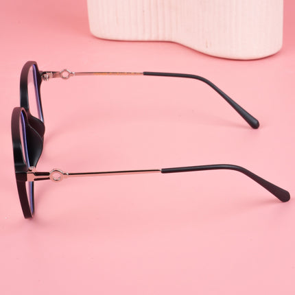 Voyage Glam Matt Black Square Eyeglasses for Men & Women - MG4829-C2