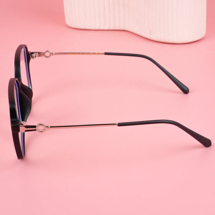Voyage Glam Matt Black Square Eyeglasses for Men & Women - MG4829-C2