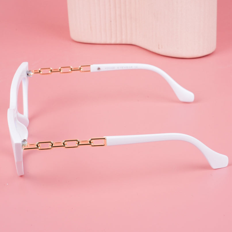 Voyage Glam White Cateye Eyeglasses - MG3944