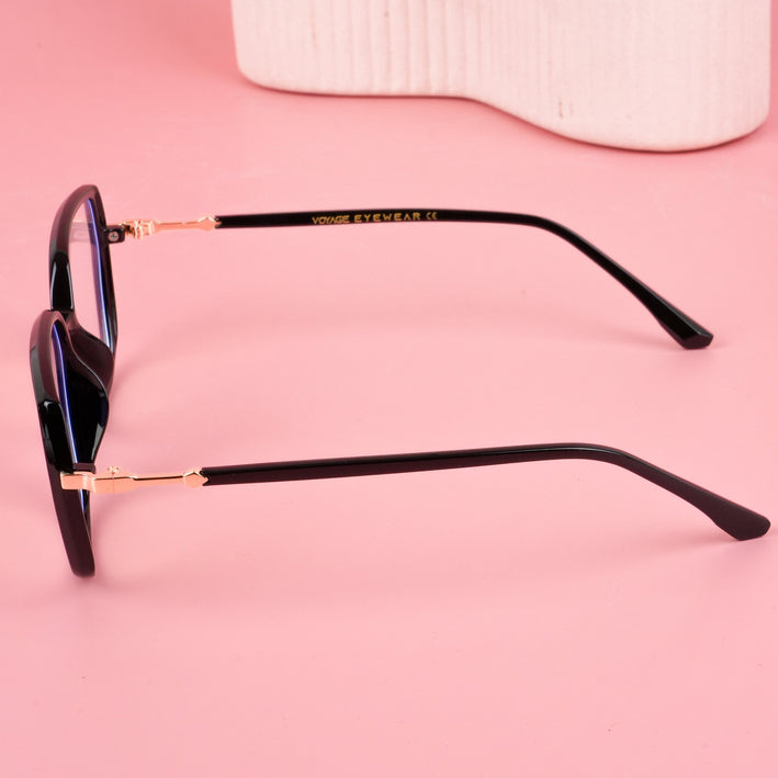Voyage Glam Shine Black Square Eyeglasses for Men & Women - MG4683-C1