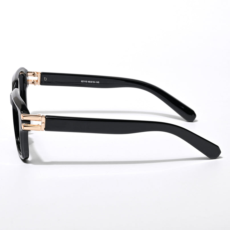 Eyejack Wolf Shine Black Square Eyeglasses for Men & Women (82110CL586-C1)