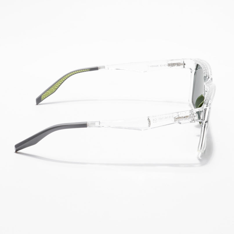 Wayfarer Polarized Sunglasses (Green Lens | Transparent & Green Frame - PMG5289)