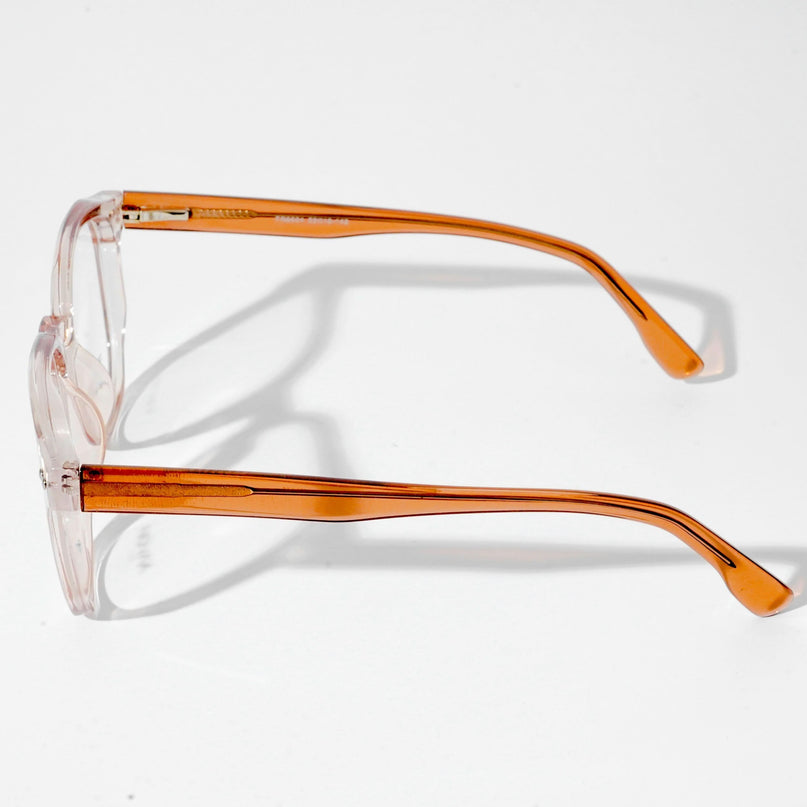 EyeJack Astra Transparent Brown Square Eyeglasses for Men & Women (TR6604CL101-C6)