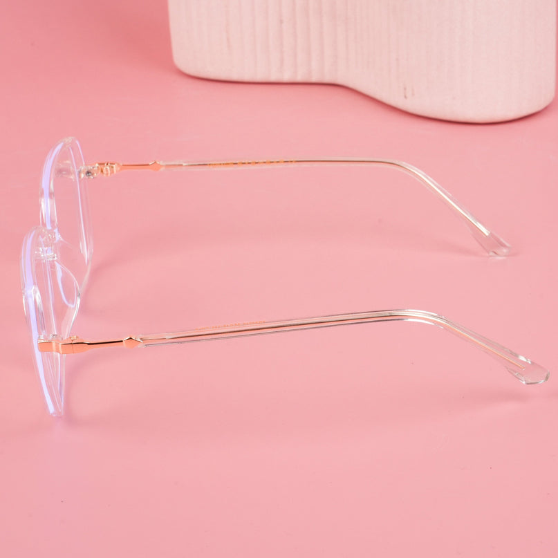 Voyage Glam Transparent Square Eyeglasses for Men & Women - MG4685-C5