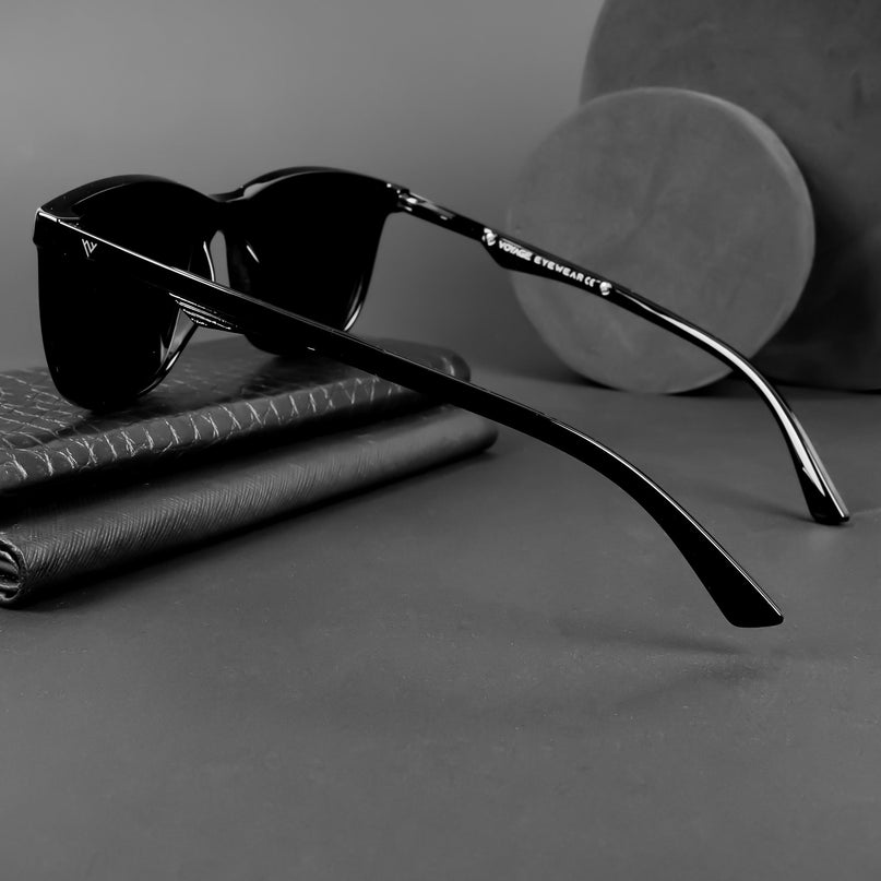 Wayfarer Polarized Sunglasses (Black Lens | Shine Black Frame - PMG5056)