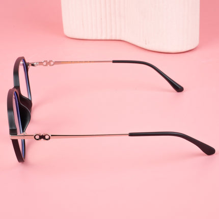 Voyage Glam Matt Black Square Eyeglasses for Men & Women - MG4835-C2