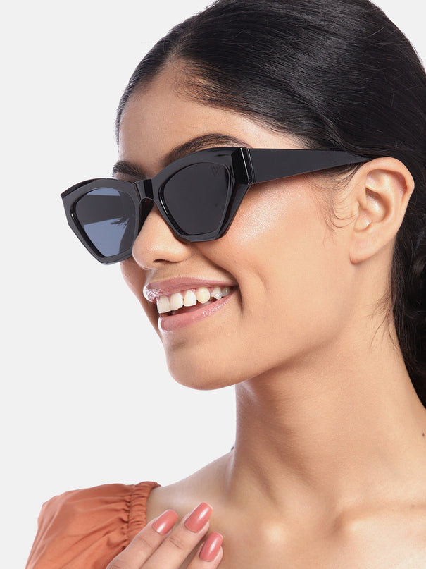 Voyage Black Diamond Cut Cateye Sunglasses - MG3638